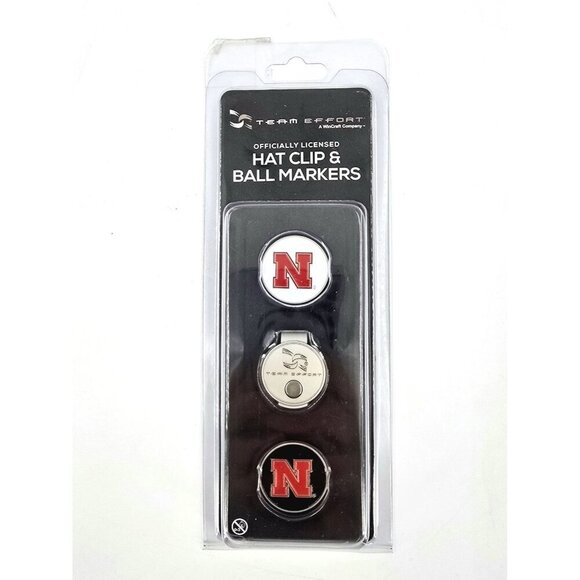 Nebraska CornHuskers Hat Clip & Golf Ball Markers Set New - Picture 3 of 4